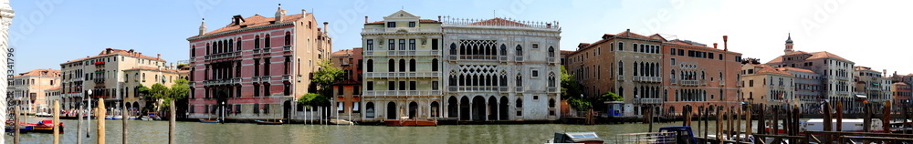 Panoramique de la Ca' d'Oro - Grand Canal, Venise, Italie