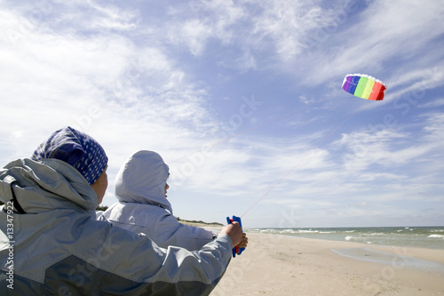 Playing with kite