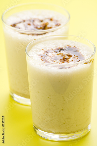 fresh fruit milk shake banana and caramel