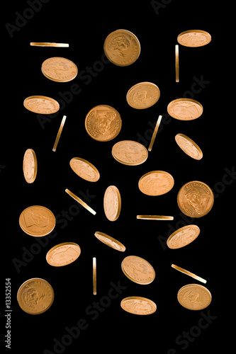 Cascade of Gold Krugerrand Coins