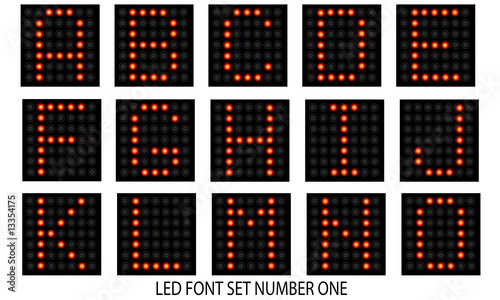 Realistic led lights font
