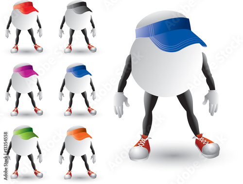Isolated ping pong balls with visors