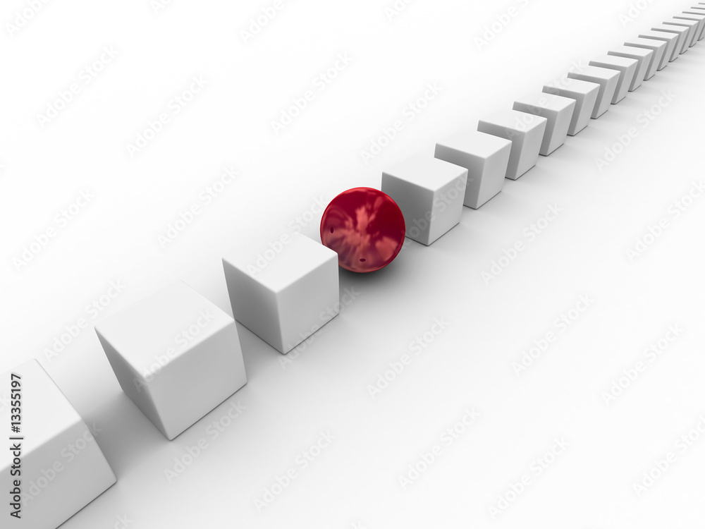 Cube and sphere on a white background. 3D image Cube and sphere on a white background. 3D image