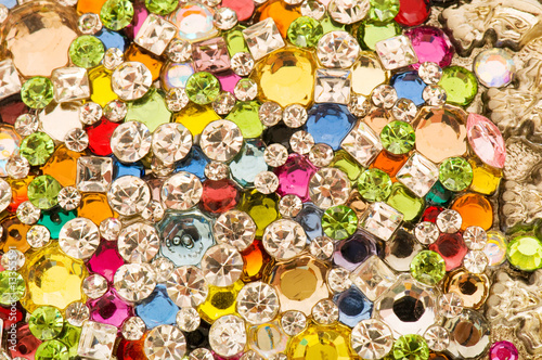 Close up of colourful background with many beads
