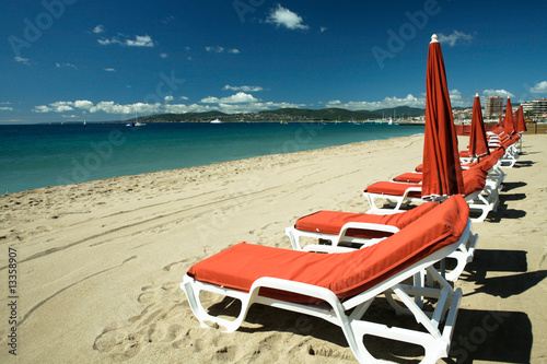 Transats sur plage