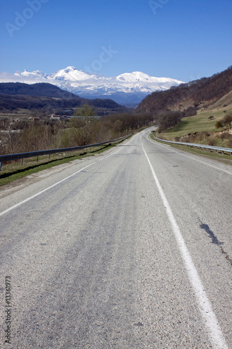 A road is in the mountains of Caucasus © Pavel Parmenov