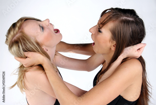 Two girls fighting photo