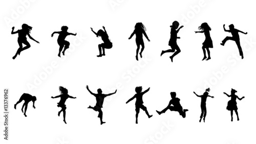 happy kids jumping collection