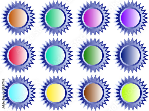 sternenbuttons mit farbigen kreis
