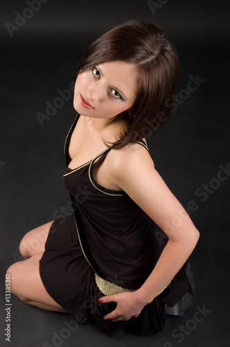 sexy woman sitting on the floor