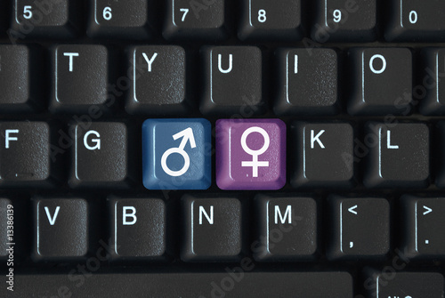Male & Female Symbols on keyboard