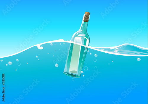water wave and bottle