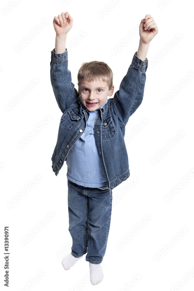 young happy boy cheering young happy boy cheering