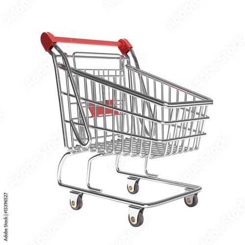 isolated empty shopping cart