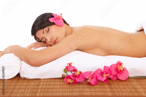 Attractive Woman Relaxing Spa