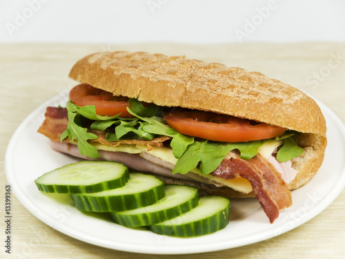 fresh sandwich and vegetable