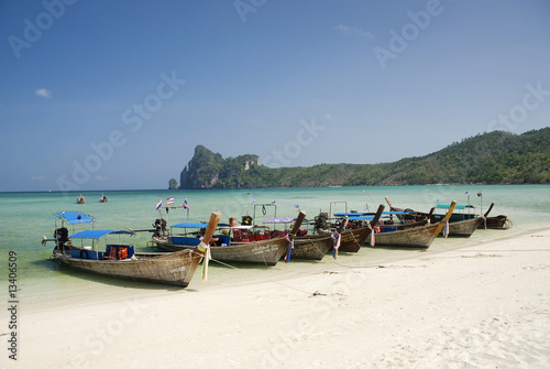 tropical island boats thailand asia beach holidays