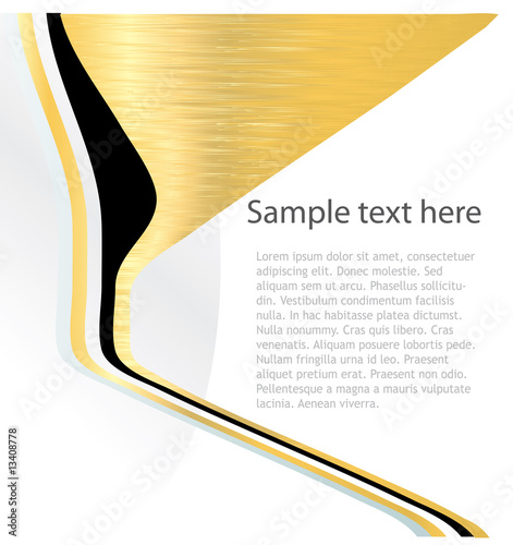 Business background with space for text and golden element.