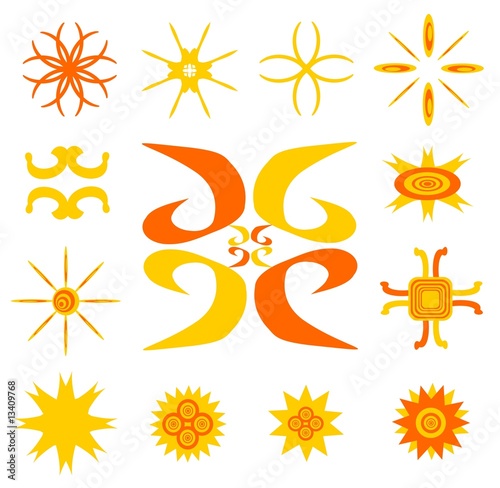 Sun Icon Set Vector