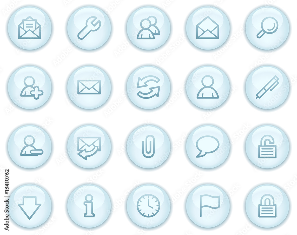 E-mail web icons, light blue circle buttons series E-mail web icons, light blue circle buttons series
