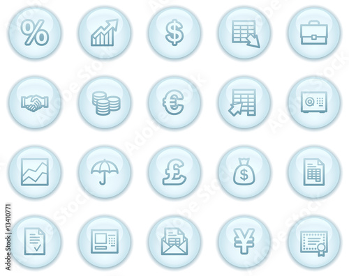 Finance web icons  light blue circle buttons series