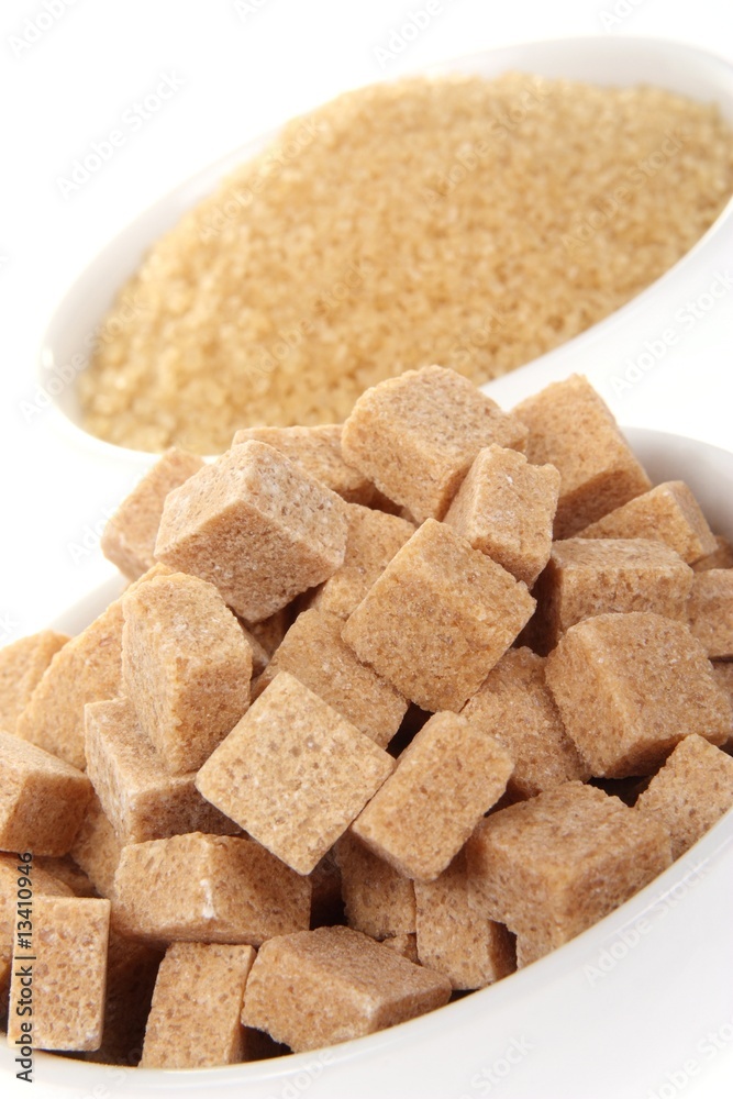 Two kind of brown sugar,  closeup