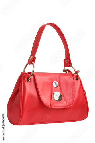 red female handbag isolated on white © Vasina Nazarenko
