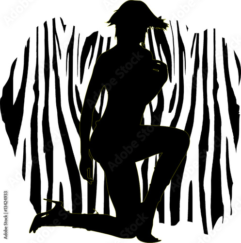 sexy zebra girl illustration