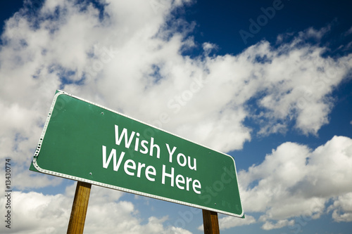 Canvas-taulu Wish You Were Here Road Sign