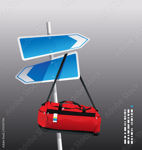 vector symbol, a symbol of the arrow direction red bags