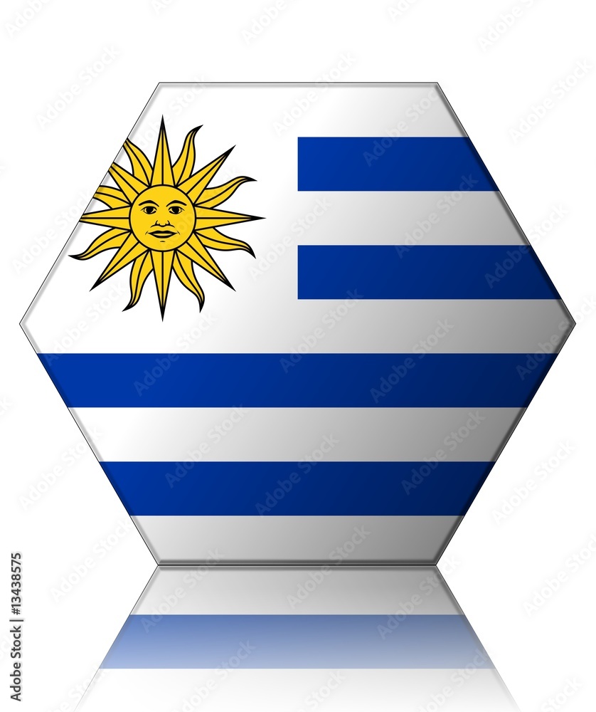 Fototapeta premium uruguay drapeau hexagone uruguay flag