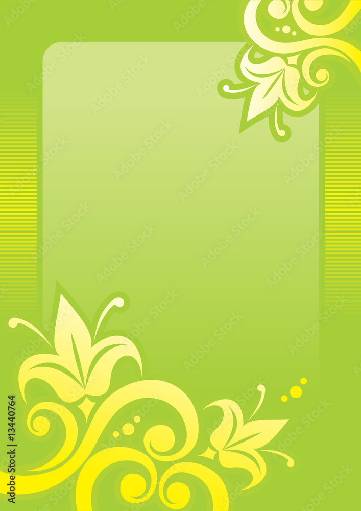 Abstract ornament frame in green