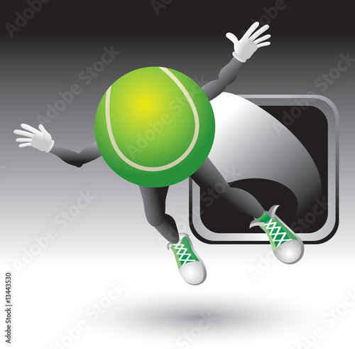 Silver framed tennis ball