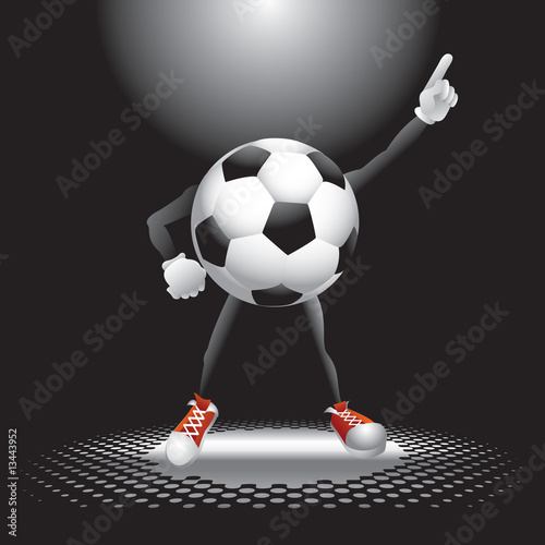 Soccer ball cartoon character fan