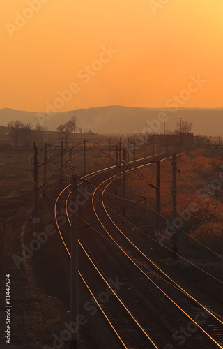 Railway sunset