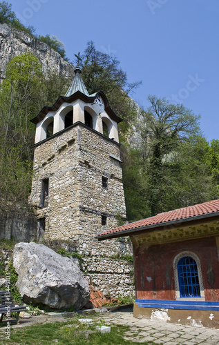 church and clock tower photo