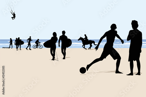 beach vacation activities (people on separate layer)