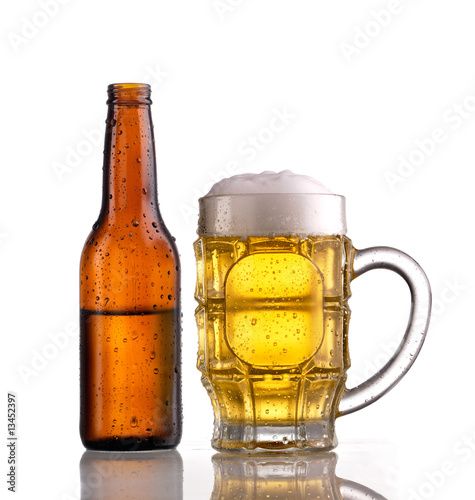 Mug and bottle of beer