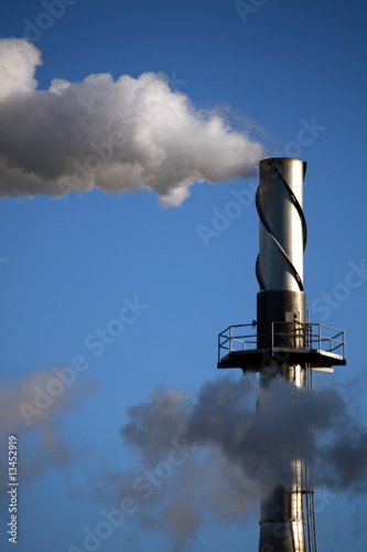 Obraz na płótnie Tall Smokestack, Billowing Smoke, Air Pollution w salonie