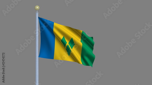 Flag of Saint Vincent and the Grenadines with alpha matte photo