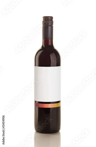 Isolated red wine bottle