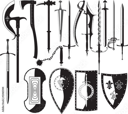 silhouettes of weapons