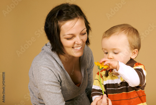 Cute Boy with his Mom