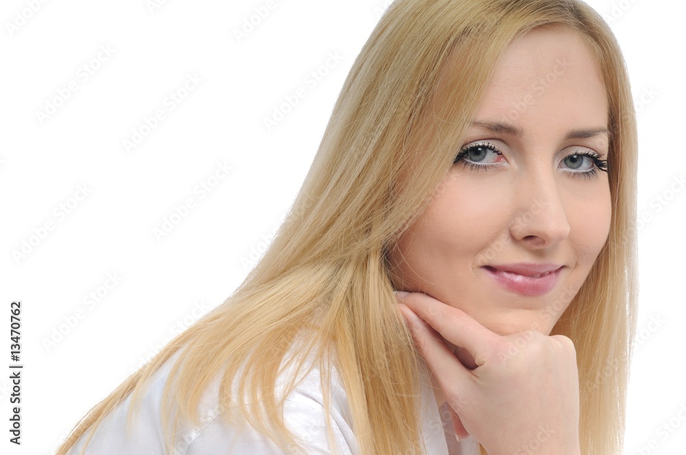 Portrait of young smiling business woman isolated Portrait of young smiling business woman isolated