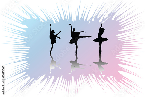 ballerinas with background - vector