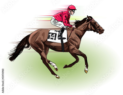 racing horse and jockey