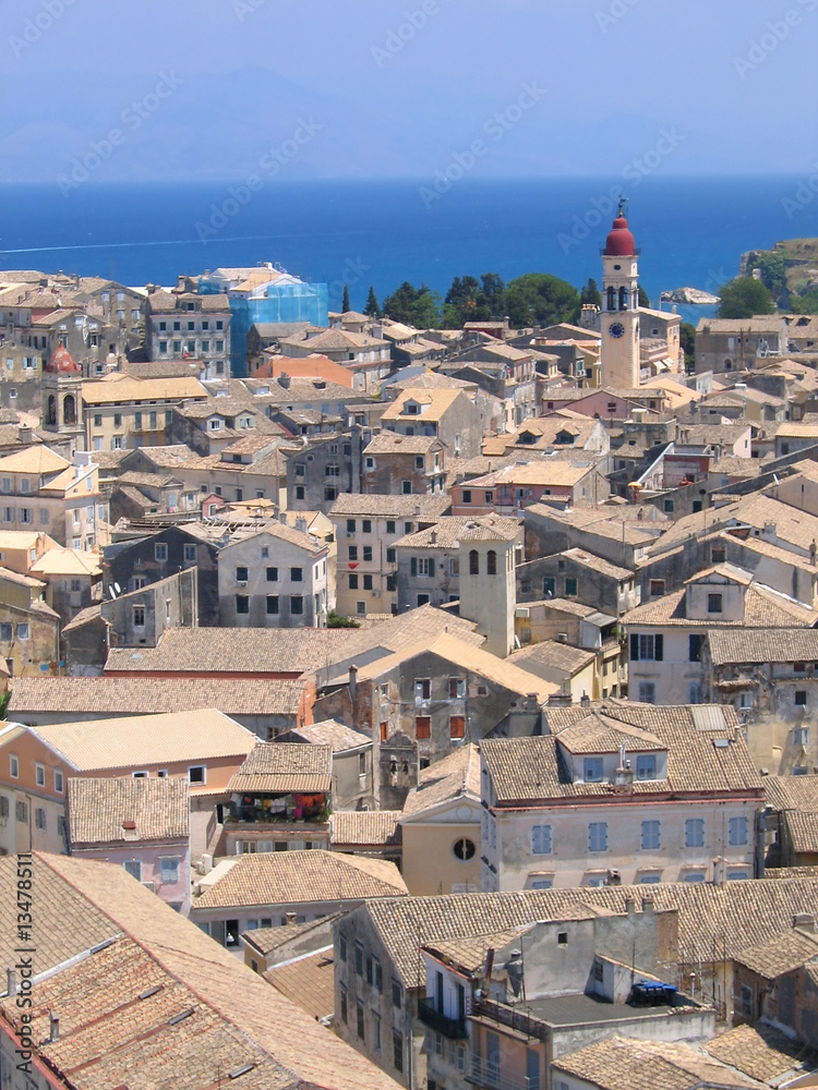 Aerial view to Mediterranean city