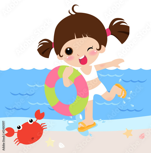 Girl in air buoy
