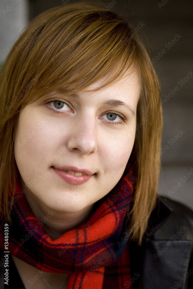 portrait of young serious attractive red hair woman portrait of young serious attractive red hair woman