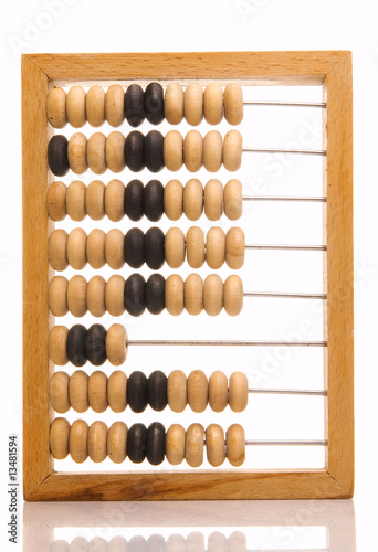Obsolete wooden abacus